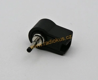 Napájecí konektor 2,5 x 0,7 mm x 9,5mm, úhlový , plastový , černý , letovací