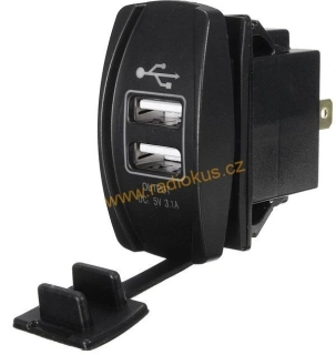 Napájecí zdroj USB vestavný , 2 x USB 5V/3,1A , 12 - 24V , typ Carling