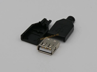 USB A zásuvka kabelová letovací přímá