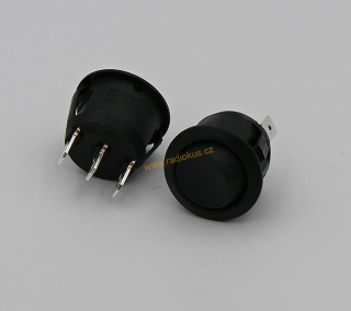 Kolébkový přepínač 10A / 250V , černý , 24 mm , aretovaný