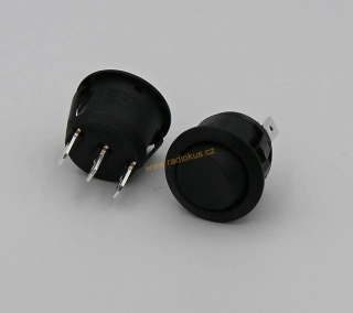 Kolébkový přepínač 10A / 250V , černý , 24 mm , aretovaný
