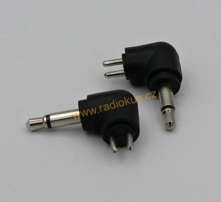 Vidlice 3,5mm mono napájecí s vidličkou , úhlová , 