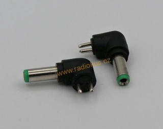 DC 5,5 x 2,1 mm napájecí s vidličkou , úhlová , 