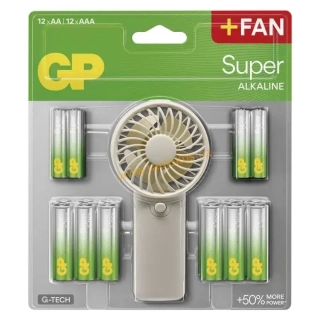 Sada GP Batteries 12 x AAA + 12 x AA Alkaline + ventilátor