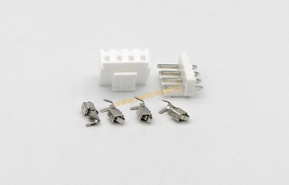 Sada JST-VH-3.96 4pin rastr 3,96mm vidlice do DPS + zásuvka na kabel