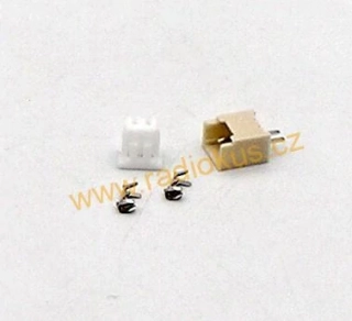 Sada JST-1.25 2pin rastr 1.25mm vidlice do DPS + zásuvka na kabel