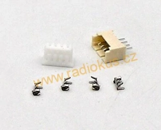 Sada JST-1.25 4pin rastr 1.25mm vidlice do DPS + zásuvka na kabel