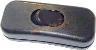 Kabelový spínač jednoduchý , 2A/250V , kolébkový , černý