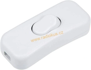 Kabelový spínač jednoduchý , 2A/250V , kolébkový , bílý