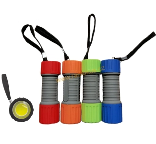 Kapesní LED svítilna 2W , LED COB , šedo-červená