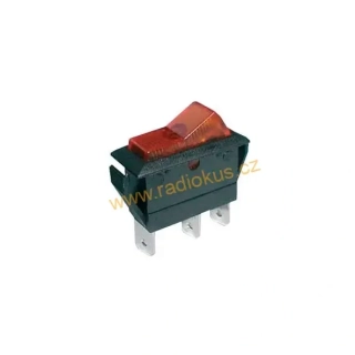 Kolébkový spínač 20A / 12V , oranžový , 14 x 30 mm , aretovaný