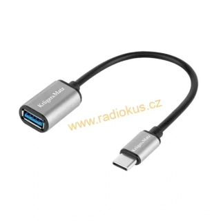 USB kabel 3.0 USB A zásuvka - USB C vidlice 0,15m černý , OTG