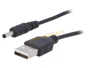 Kabel USB A vidlice / DC 1,35 x 3,5mm přímý , 0,8 m