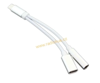 Redukce USB-C / jack 3.5mm + USB C zásuvka pro poslech hudby a nabíjení současně